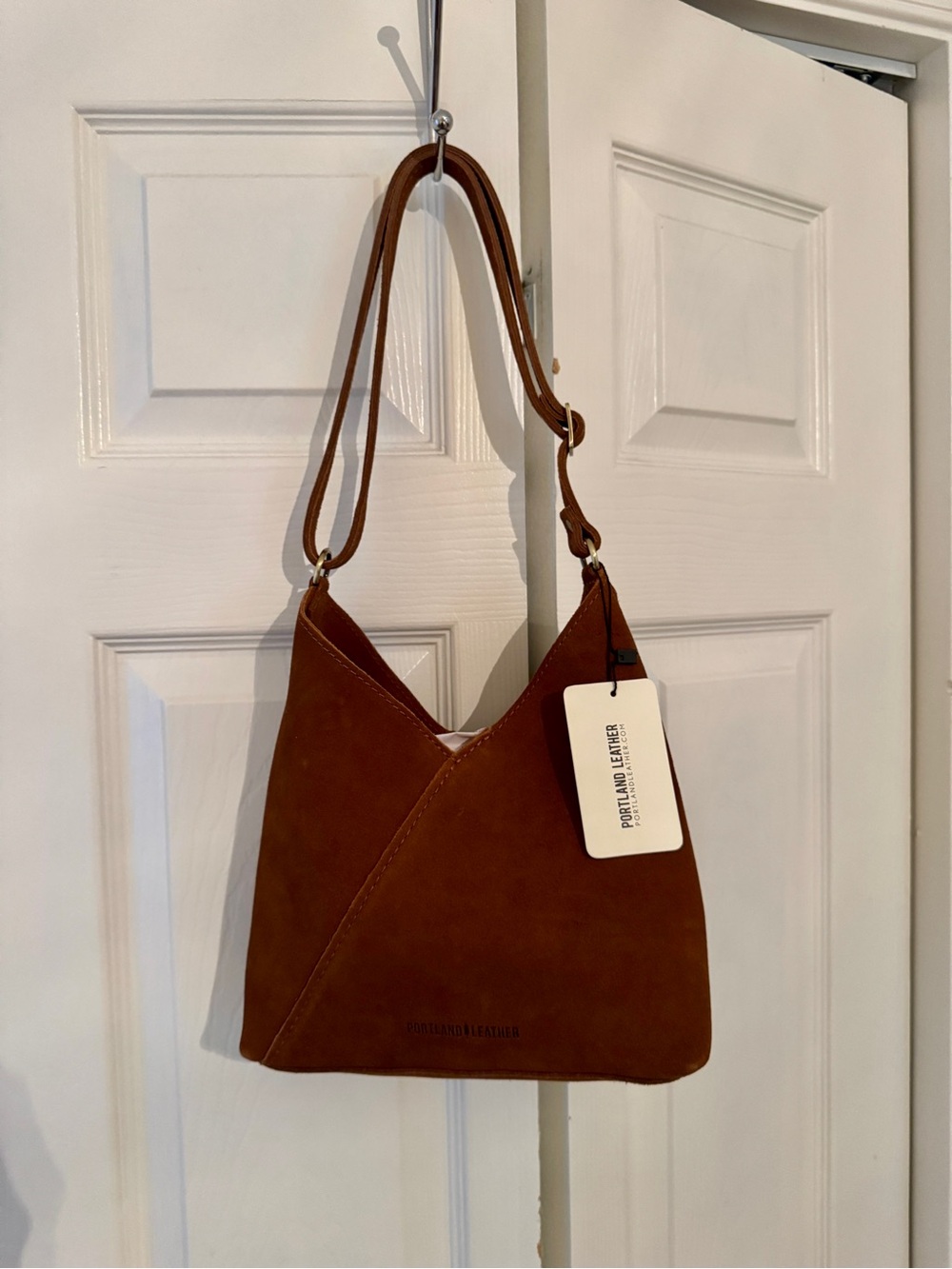 Portland Leather Jackson Suede Hobo Shoulder Bag
